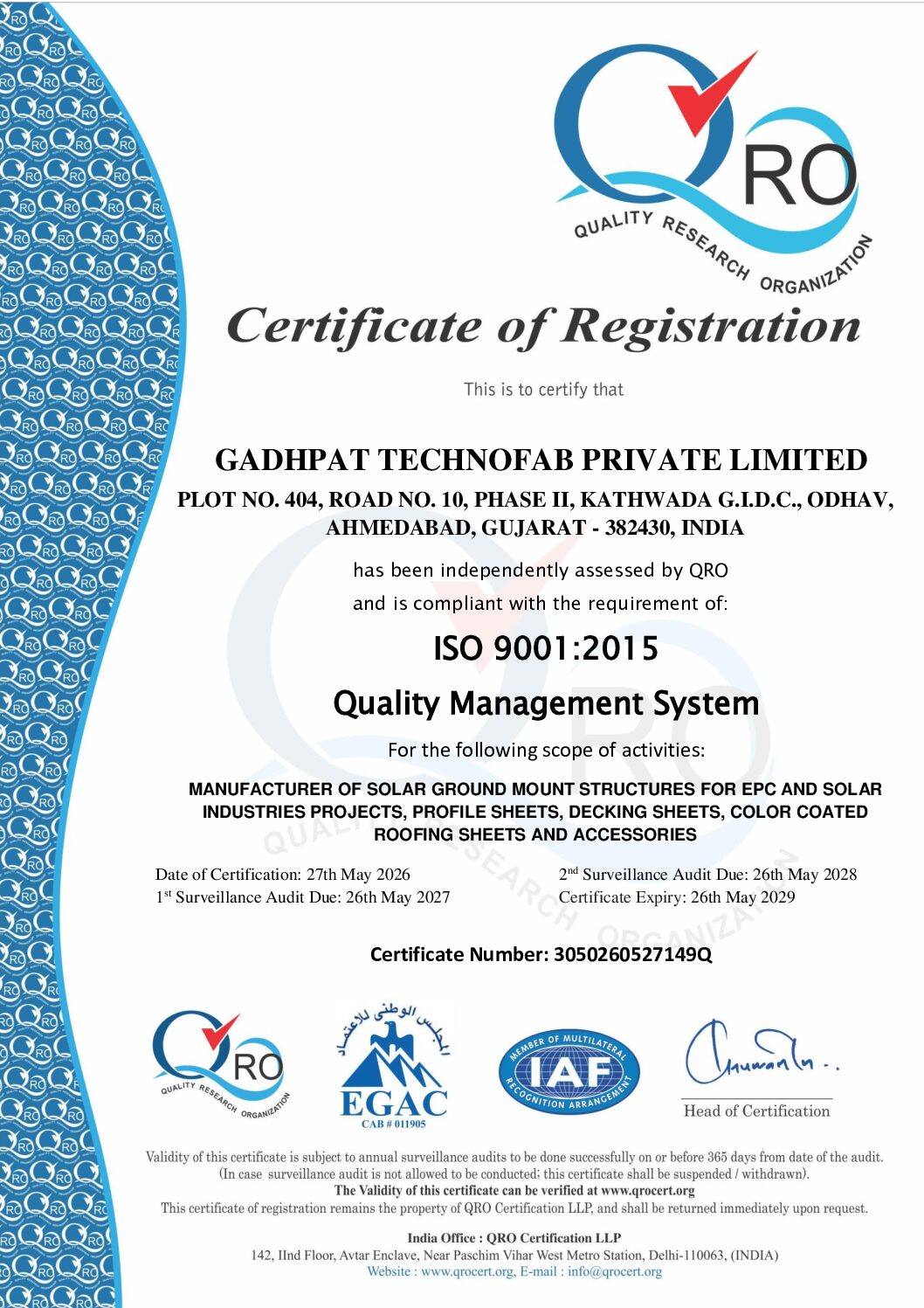 ISO Certificate
